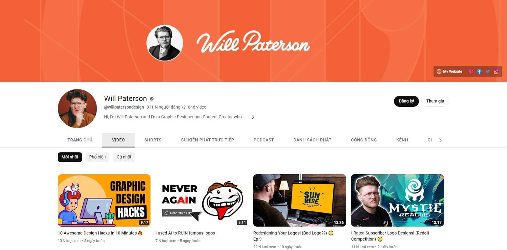 Will Paterson - Kênh youtube dành cho Graphic Designer