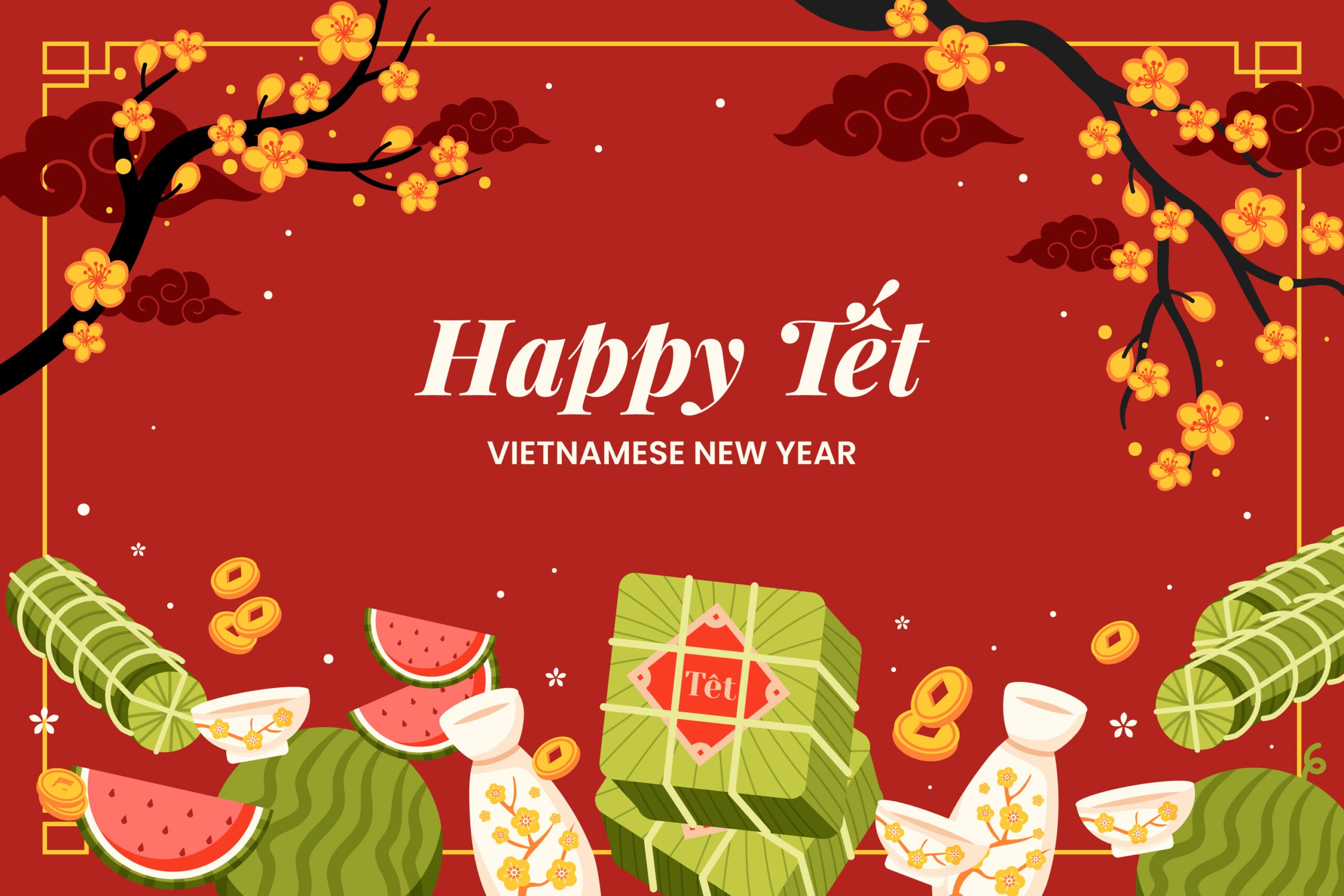 Bí quyết phối màu sắc thiết kế Tết: rực rỡ hay yên bình?