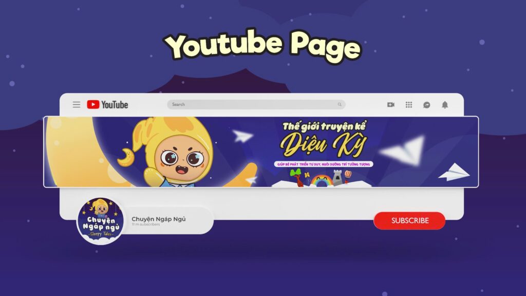 Trang YouTube "Chuyện Ngáp Ngủ" nơi nhân vật thiếu nhi Lunie mang đến "Thế giới truyện kể Diệu Kỳ" cho bé.