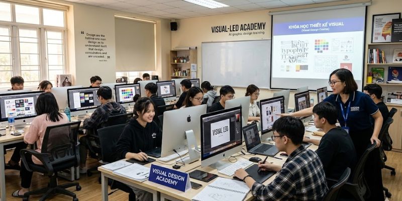 Khóa học Visual Led tại MMA học viên được đào tạo chính quy