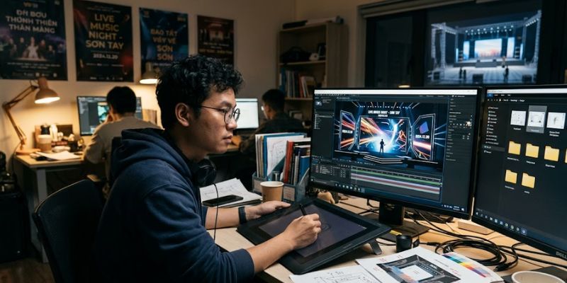 Thiết kế đồ họa sân khấu công việc cho thu nhập cao
