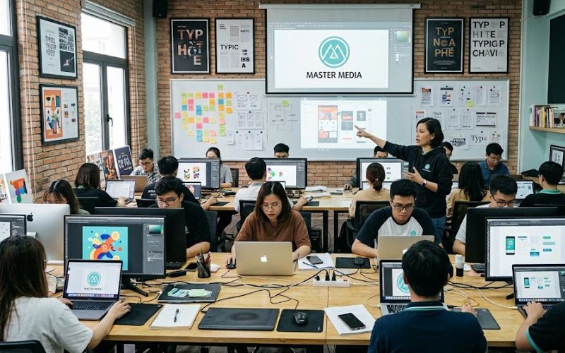 Lớp học thiết kế trực tiếp tại Master Media