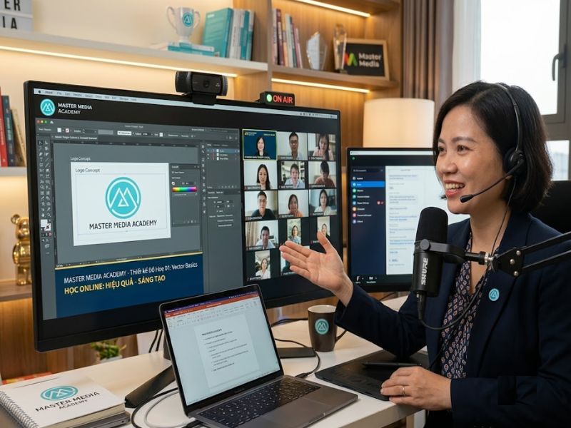 Cận cảnh 1 buổi học đồ họa online của Master Media