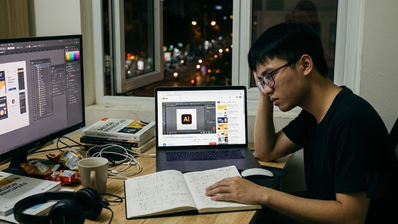 Tự học thiết kế qua video khó khăn khi không có người giải đáp thắc mắc